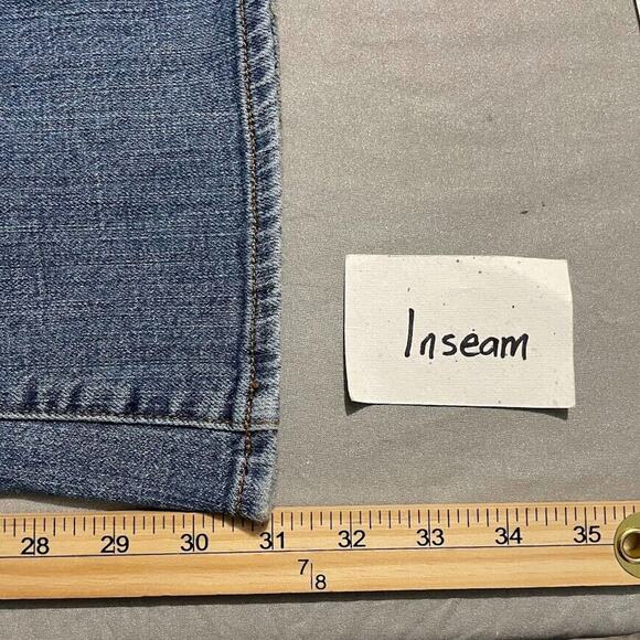 Seven for All Mankind Jeans Size 29 Denim Blue Jeans Low Rise Flare Western Y2K - Picture 13 of 14